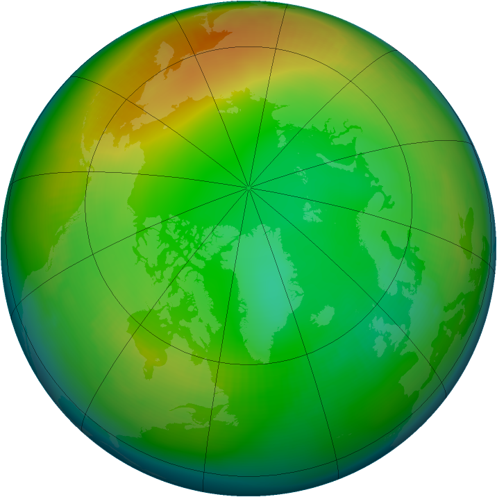 Arctic ozone map for January 2000